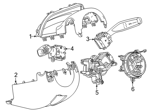2024 Buick Envision Shroud, Switches & Levers Diagram