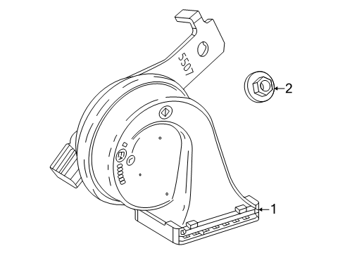 2024 Chevy Trax Lower Note Horn Diagram for 60005507