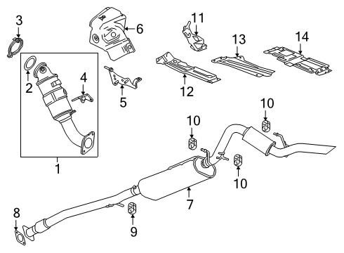 2021 GMC Sierra 1500 Catalytic Converter Diagram for 12693374