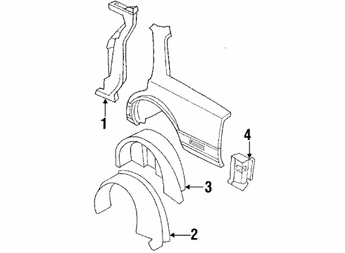 1986 Buick LeSabre Inner Structure - Quarter Panel Diagram 2 - Thumbnail