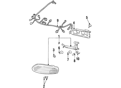1997 Chevy Lumina Mount Panel Retainer Diagram for 10236995