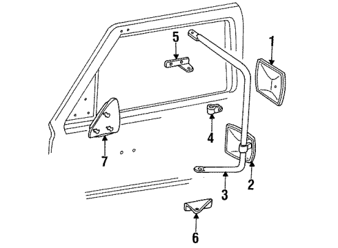 1991 Chevy R3500 Outside Mirrors Diagram 4 - Thumbnail
