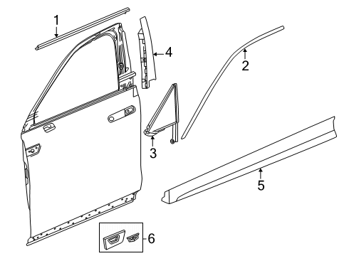 2025 Cadillac ESCALADE IQ Exterior Trim - Front Door Diagram