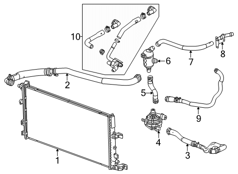 2025 GMC Acadia Hose, Engine Coolant By - Pass Diagram for 26397993