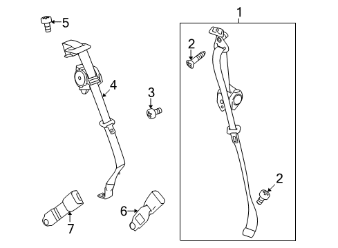 2009 Saturn Vue Seat Belt - Body Diagram 3 - Thumbnail