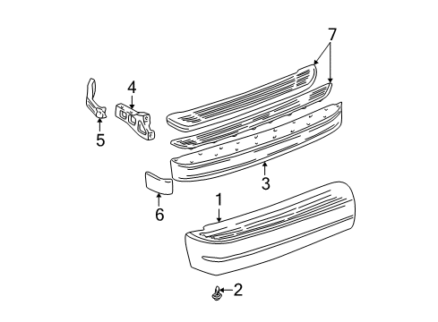2001 Chevy Astro Bumper & Components - Rear Diagram