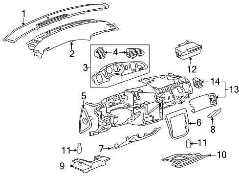 2006 Chevy Monte Carlo Instrument Panel Components Diagram