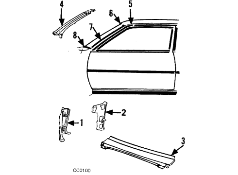 1985 Chevy Citation II Glass - Windshield Diagram