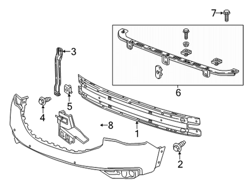 2023 GMC Acadia Bumper & Components - Front Diagram 2 - Thumbnail