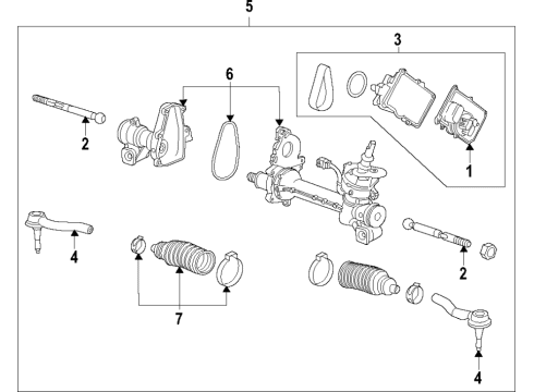2022 Cadillac XT6 Steering Gear Diagram for 85520306