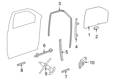 2006 Pontiac Montana Glass - Door Diagram