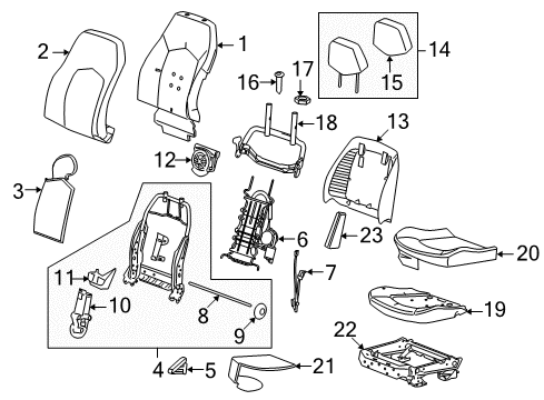2012 Cadillac CTS Driver Seat Components Diagram 5 - Thumbnail