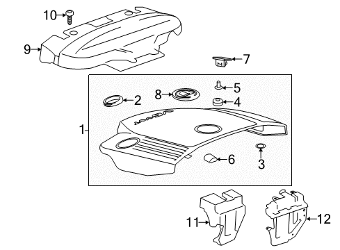 2015 Cadillac ATS Engine Cover Diagram for 12658214