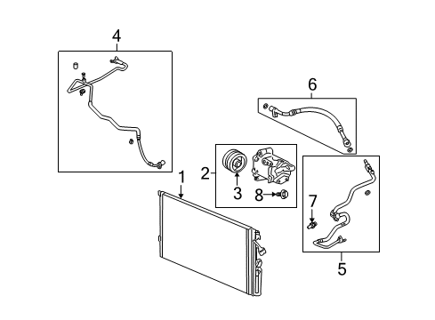 2004 Saturn Ion Condenser Hose Diagram for 22632575