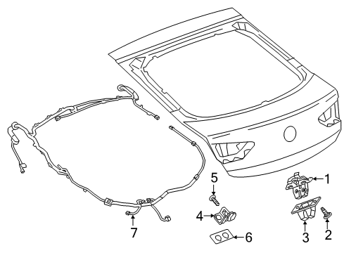 2020 Buick Regal Sportback Lift Gate - Lock & Hardware Diagram