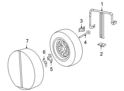 1999 Chevy Blazer Mount Bolt Wing-Nut Diagram for 15631697