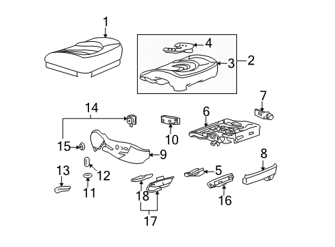 2008 Buick Lucerne Seat Cover, Front Diagram for 15269533