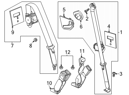 2024 GMC Hummer EV SUV Seat Belt Diagram