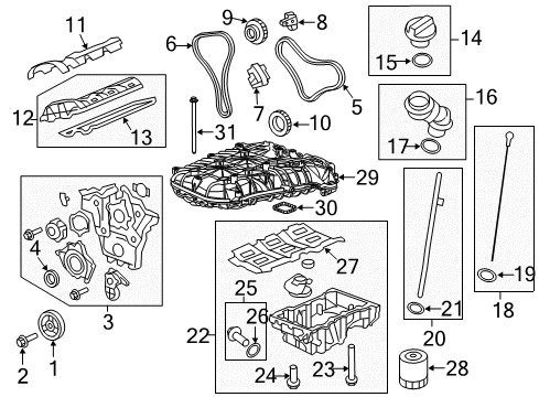 2016 Chevy Traverse Oil Pan Bolt Diagram for 11588424