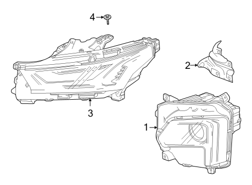 2024 Chevy Traverse Limited Headlamp Components Diagram