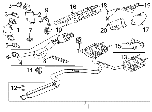 2017 Cadillac XTS Catalytic Converter Diagram for 84216836