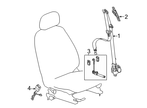 2025 Chevy Traverse Front Seat Belts Diagram