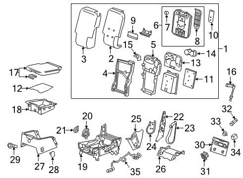 Armrest Cover, Black, Front Diagram for 84829929