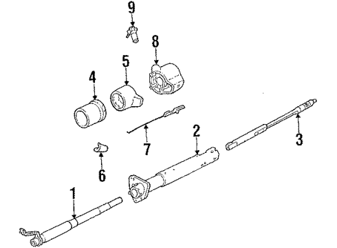 1987 Chevy S10 Blazer Steering Column Components Diagram 2 - Thumbnail
