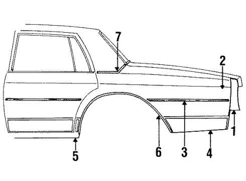 1984 Chevy Impala Quarter Panel & Components Diagram 3 - Thumbnail