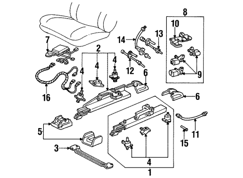 1997 Oldsmobile Aurora Seat Adjuster, Front Diagram for 16802939