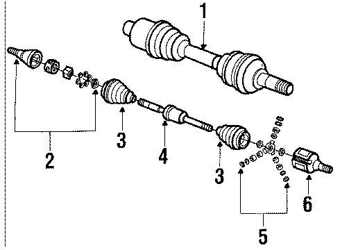 1990 Oldsmobile Toronado Drive Shaft - Front Diagram