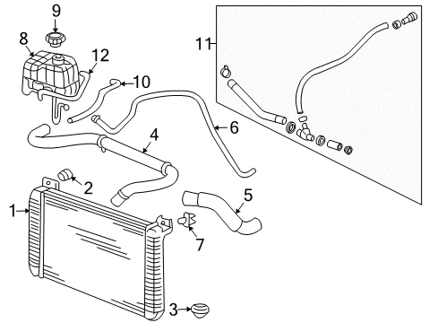 2003 Hummer H2 Upper Hose Diagram for 10379176