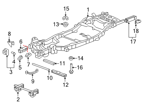 2009 Chevy Avalanche Mount Cushion Shim Diagram for 15018264