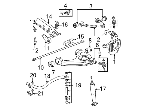 2007 Chevy Silverado 3500 HD Support Insulator, Front Diagram for 20829013