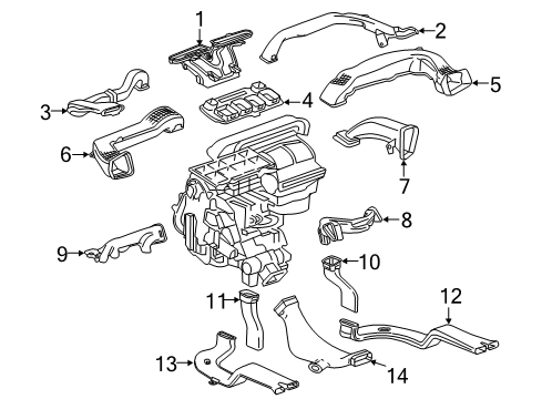 2019 GMC Acadia Floor Duct Diagram for 23288302
