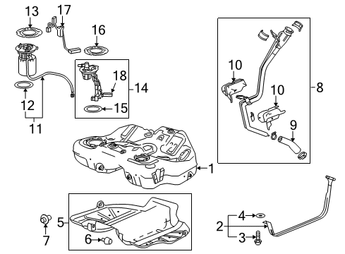 2014 Cadillac XTS Fuel Pump Diagram for 13518163