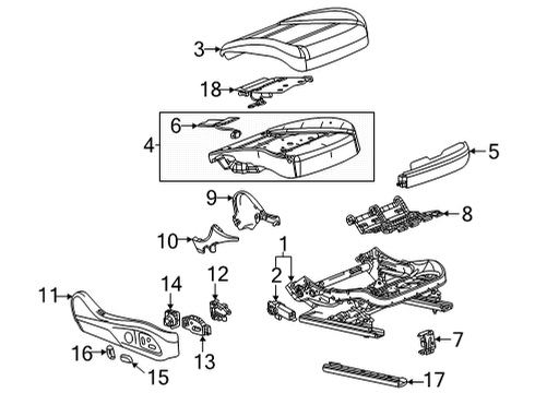2024 Cadillac CT5 Module Kit, Inflatable Restraint System, Front Passenger Diagram for 85588372