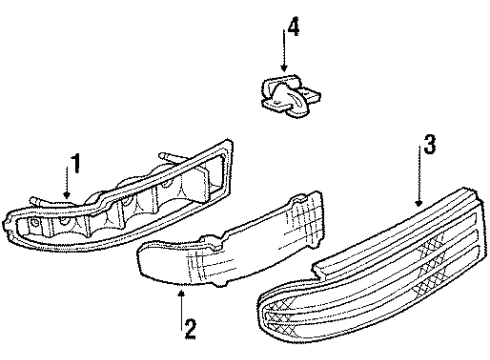 1991 Pontiac Bonneville Tail Lamp Assembly, Passenger Side Diagram for 5975672
