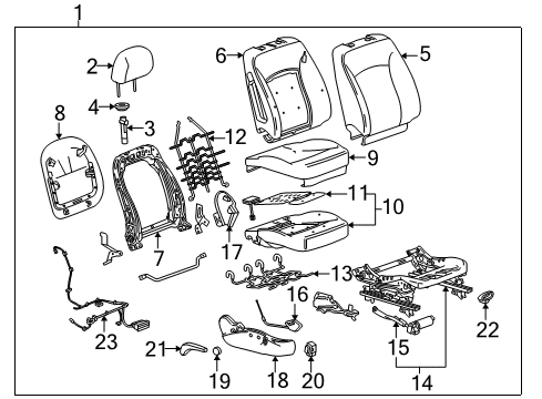 2014 Buick LaCrosse Outer Finish Panel Cap, Front Diagram for 13287751