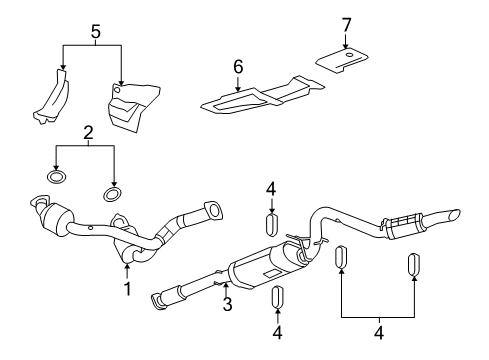 2007 Chevy Silverado 2500 HD Exhaust Components Diagram 2 - Thumbnail