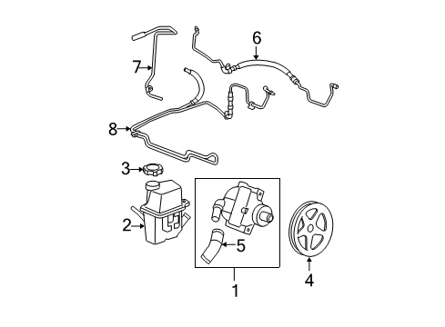 2007 Pontiac Grand Prix P/S Pump & Hoses Diagram 3 - Thumbnail