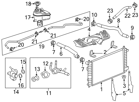 2014 Chevy Impala Limited Radiator & Components Diagram