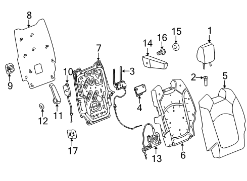 2014 Buick Enclave Release Handle Cap, Passenger Side Diagram for 22958357