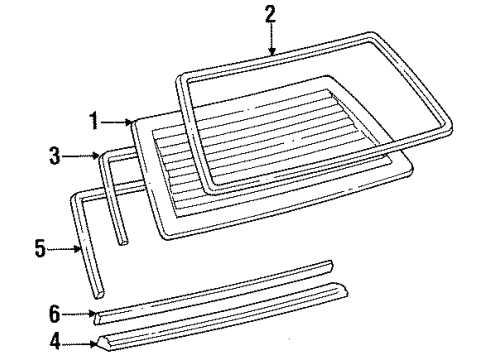 1992 Buick LeSabre Reveal Molding, Rear Diagram for 25612939