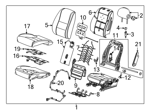 2018 Chevy Impala Element, Front Diagram for 22997768