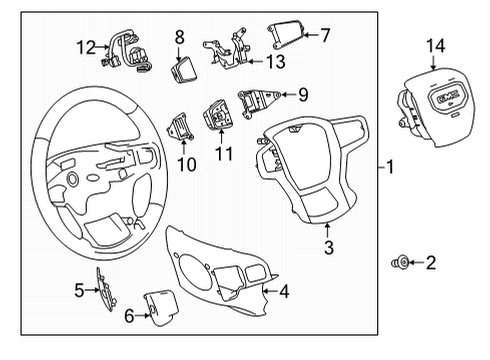 2024 GMC Sierra 3500 HD Steering Wheel, Jet Black Diagram for 85551833