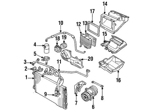 1992 Pontiac Sunbird Lower Cover Diagram for 52455358