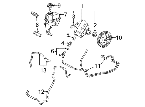 2008 Saturn Aura Power Steering Pressure Hose Diagram for 19369687