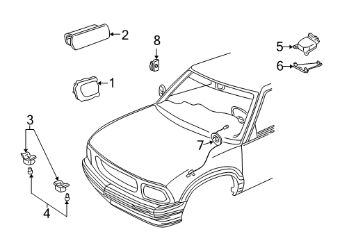 2000 GMC Jimmy Driver Inflator Module Diagram for 15134357