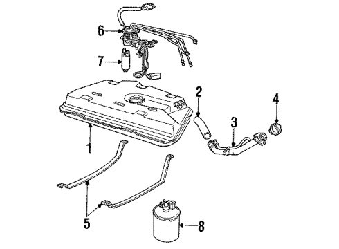 1992 Cadillac Allante Throttle Cable Diagram for 1640845